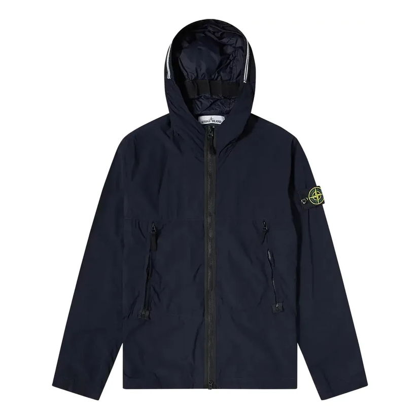 Vindjakke Stone Island Nylon Garment Dyed Hooded Jacket Blå | 741540131-V0020