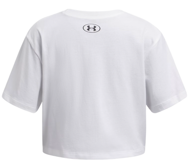 Crop top Under Armour Under Armour Rival Short Sleeve T-Shirt Hvid | 1389755-100, 2
