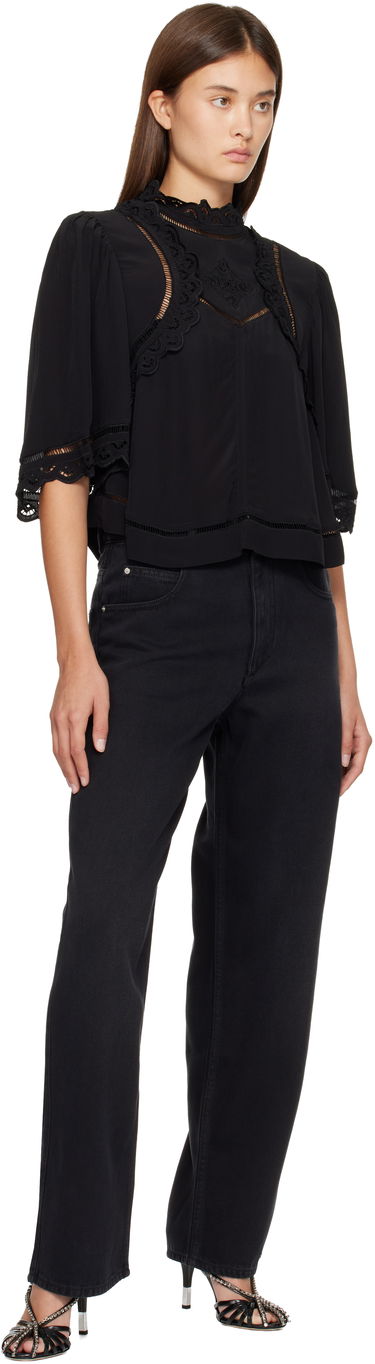 Jeans ISABEL MARANT Jenny High-Waisted Straight-Leg Jeans Sort | PA0590FA-B1H07I, 3