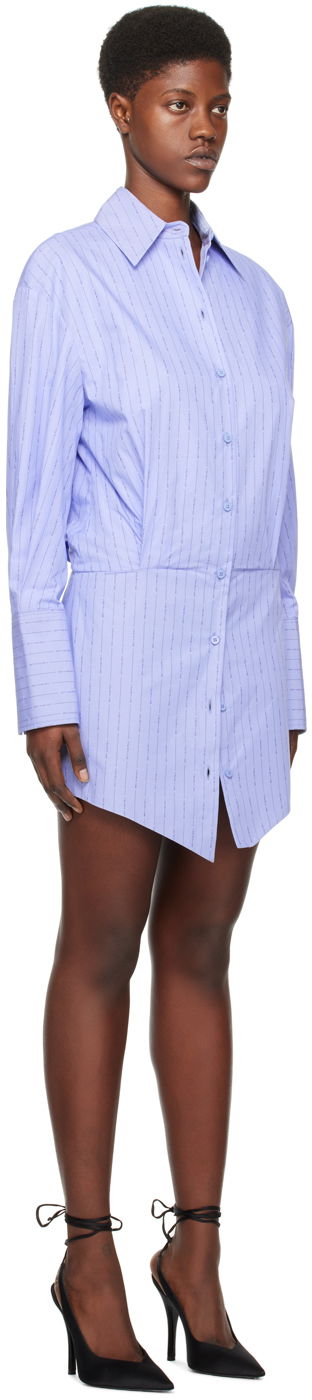 Kjole The Attico Attico Sylvie Pinstriped Minidress Lilla | 242WCA93 C078, 1