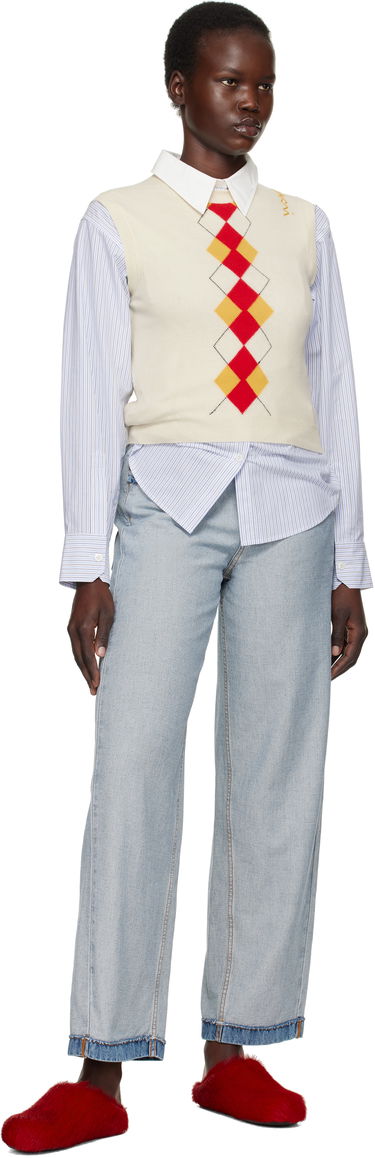 Sweater Marni Marni Argyle Knit Vest Hvid | GCMD0591Q0 UFH546, 3