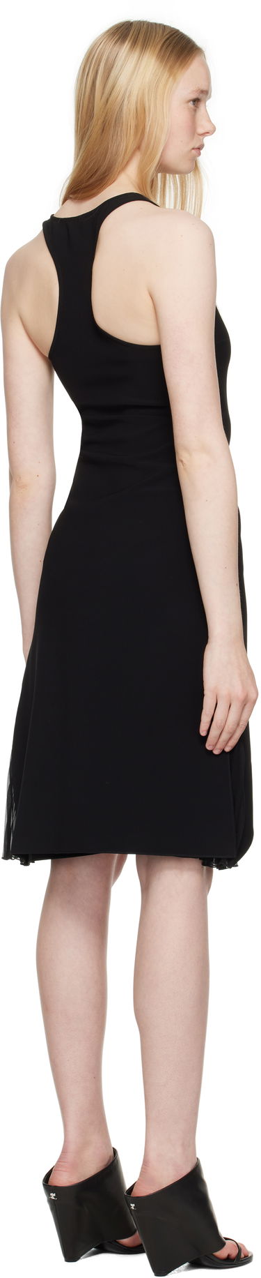Kjole Courrèges Courrèges Infinity Pleats A-Line Minidress Sort | 225CRO633PL0159, 2