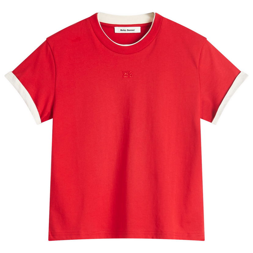 T-shirt Wales Bonner Wales Bonner Horizon T-Shirt, Size Large Rød | WS25JE33-JE01-349
