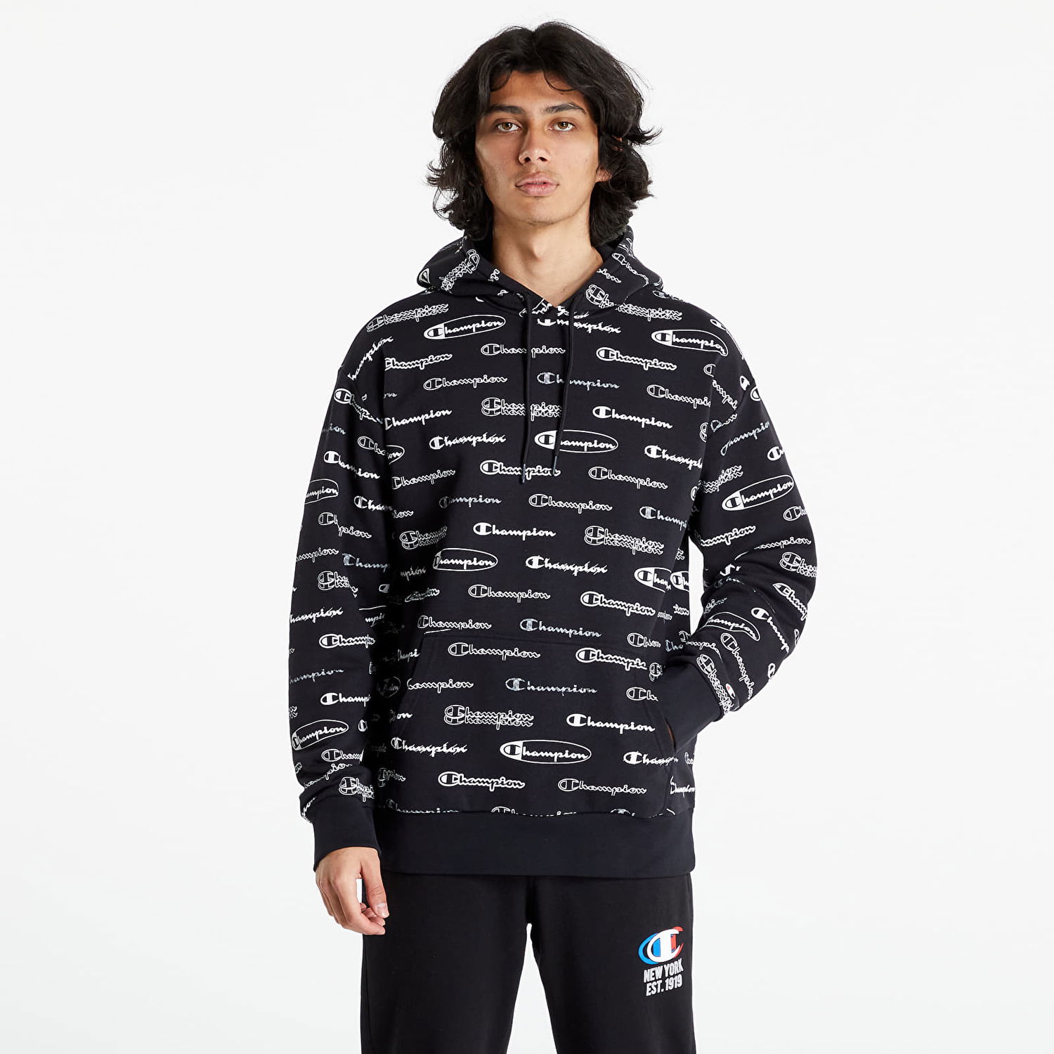 Sweatshirt Champion All-Over Script Logo Sort | 217259-CHA-KL001, 0