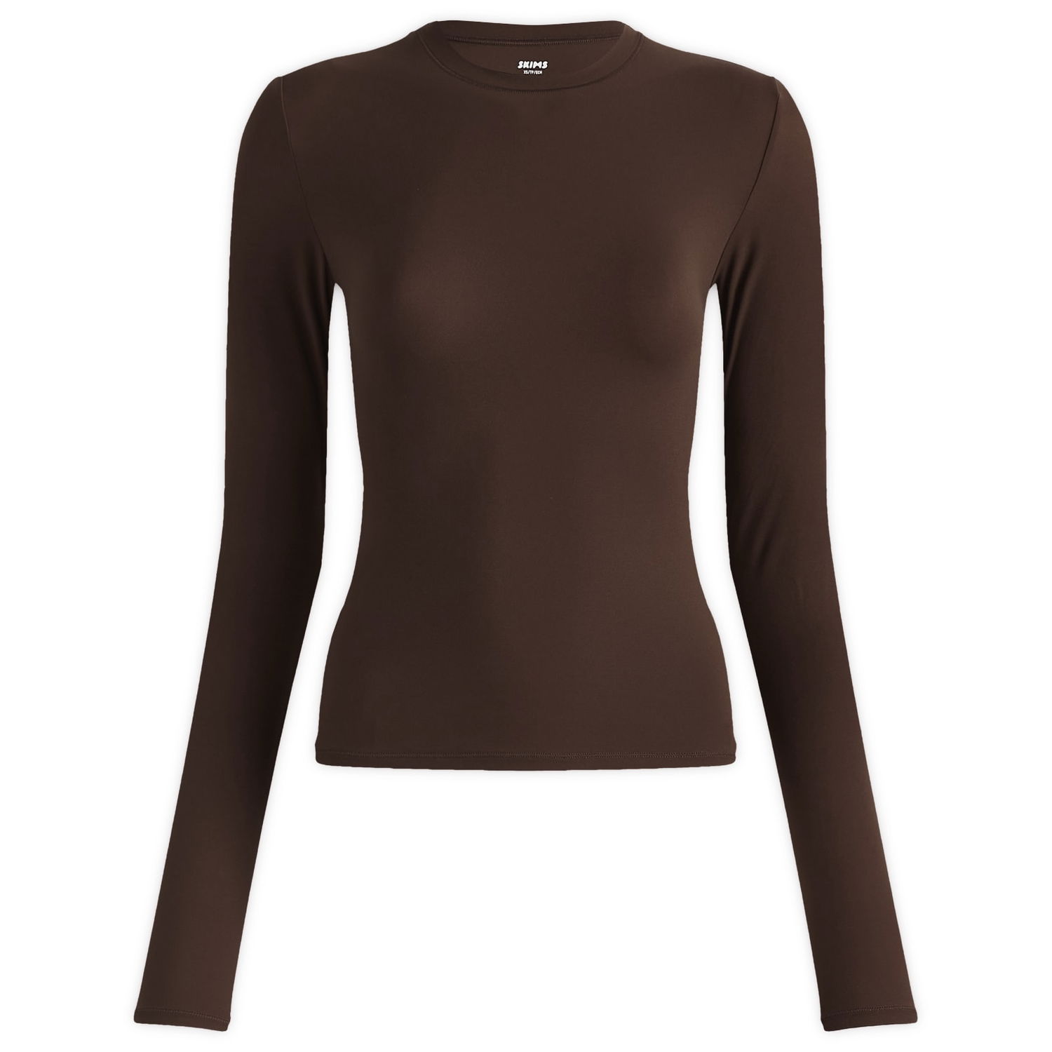 T-shirt SKIMS Fits Everybody Long Sleeve T-Shirt, Size Large Brun | AP-TSH-0650-COCOA, 1