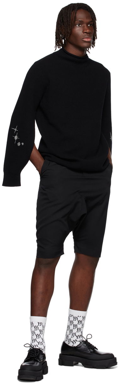Sweater We11done Cashmere Star Embroidered Turtleneck Sweater Sort | WD-KT1-22-646-U-BK, 3