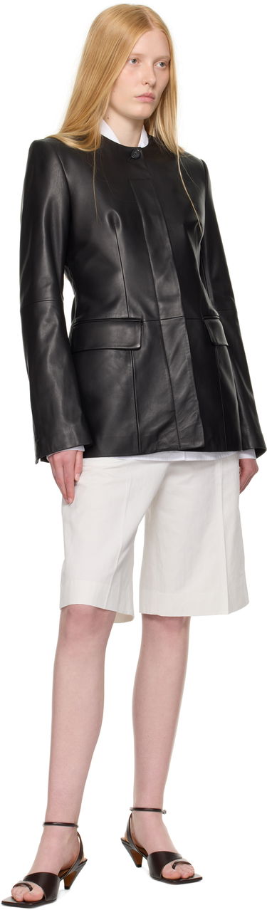 Jakke TOTEME TOTEME Collarless Leather Jacket Sort | 252-WRO0192-LE0127, 3