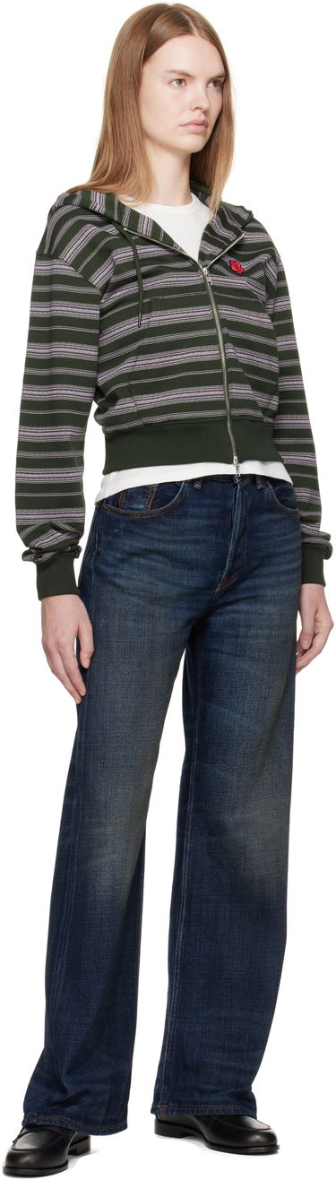 Sweatshirt KENZO Kenzo Paris 'Boke Flower' Striped Cropped Hoodie Grøn | FF62HO1504MS, 3