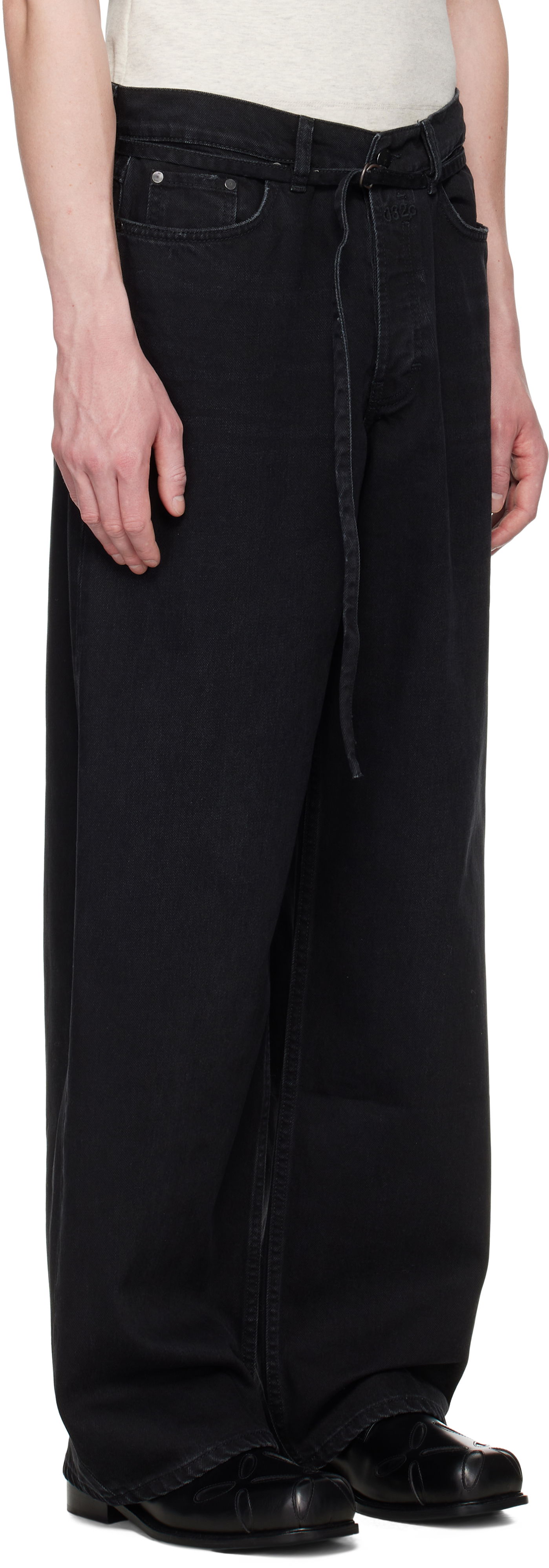 Jeans 032C 032c Down To Earth Wide Leg Jeans Sort | S25-URD-1062-050, 1