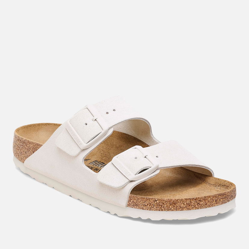 Sneakers og sko Birkenstock Arizona Slim Fit Suede Double Strap Sandals - Antique White Beige | 1026842