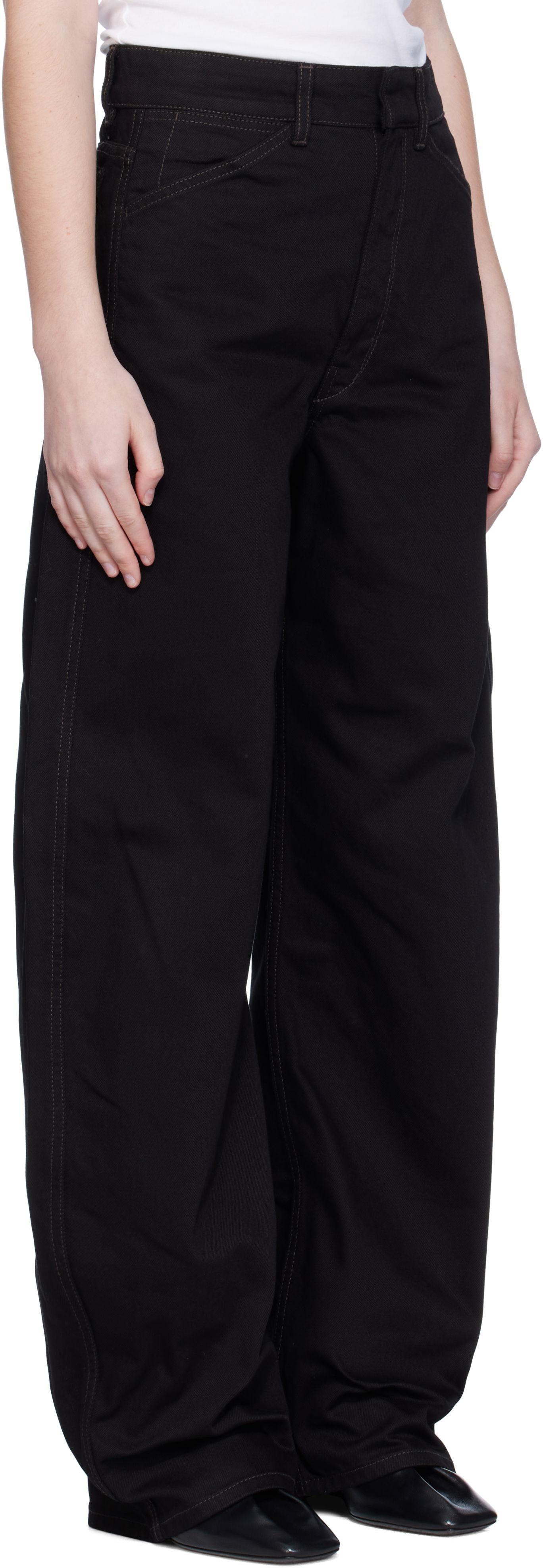 Jeans LEMAIRE Lemaire High Waisted Curved Jeans Sort | PA1264 LD1055, 1