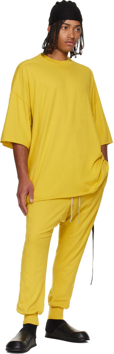T-shirt Rick Owens Concordians Tommy Oversized Raw-Edge Short Sleeve T-shirt Gul | DU02E7259 RN, 3