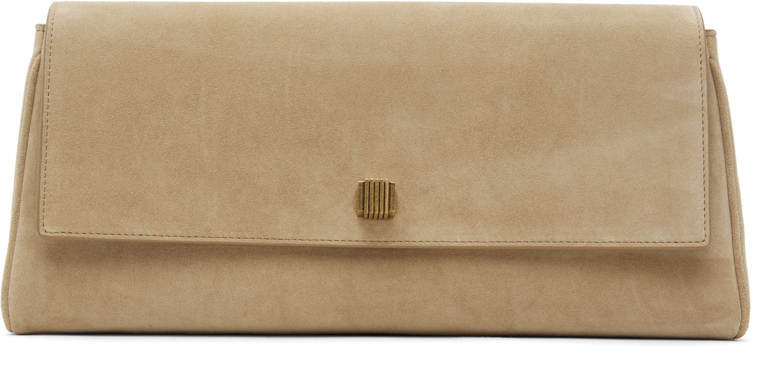 Håndtaske Khaite KHAITE Audrey Suede Clutch Beige | H3033-726, 0