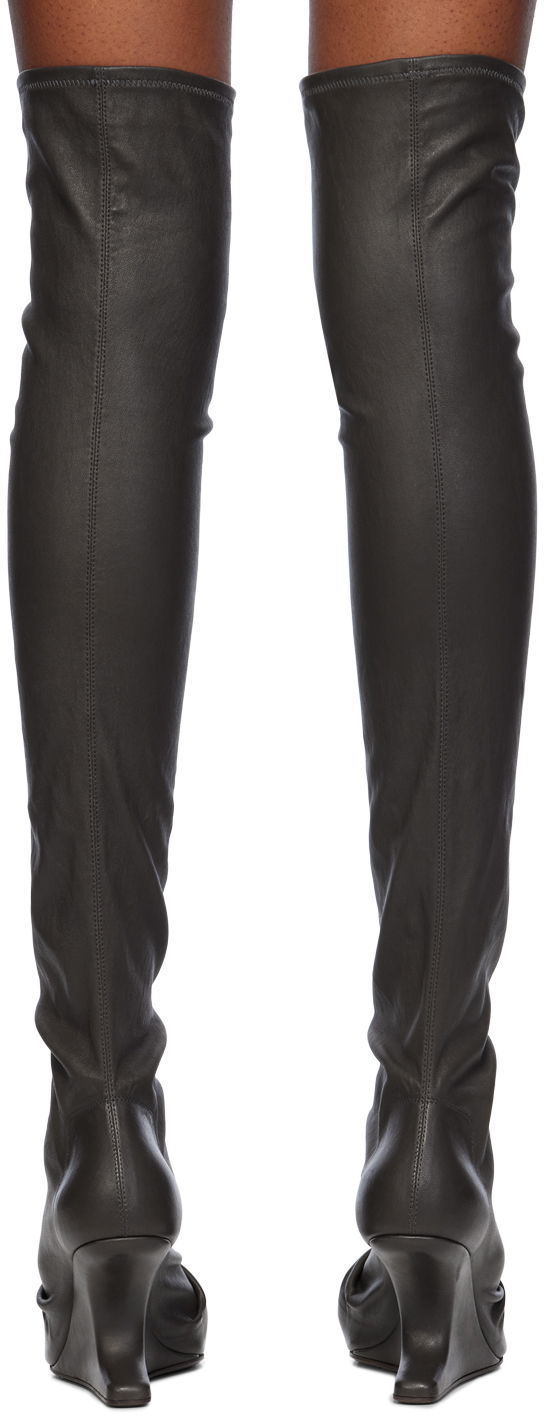 Tøj Rick Owens Rick Owens Porterville Cantilever Tall Boots Grå | RP02D3807 LS, 1