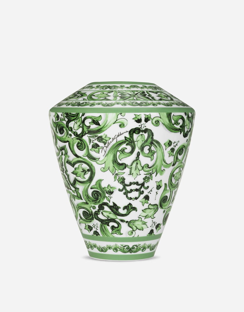 Home decor Dolce & Gabbana Dolce & Gabbana Large Amphora Porcelain Vase Grøn | TCC198TCAMZUV011