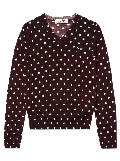 Sweater Comme des Garçons PLAY Polka Dot Crewneck Bourgogne | az n035 051 3