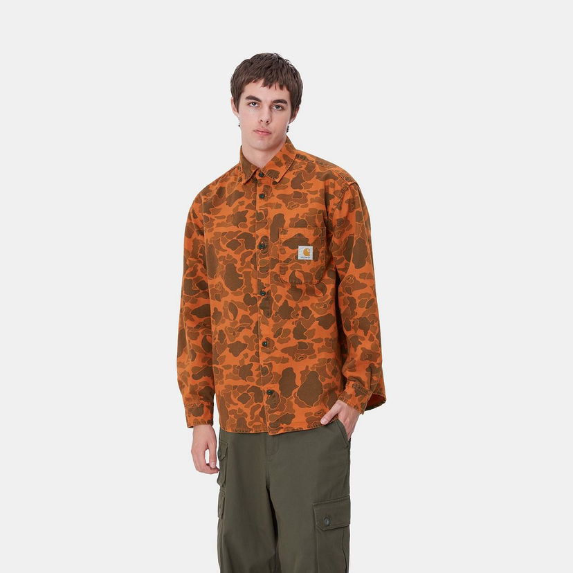 Skjorte Carhartt WIP Duck Camo Long Sleeve Shirt Orange | I033769_8