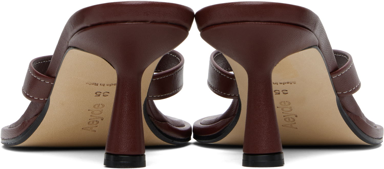 Tilbehør Aeyde Aeyde Daphne Leather Toe-Post Heeled Sandals Bourgogne | A11-HS-AEAR75CI187-SS25-955-007, 1