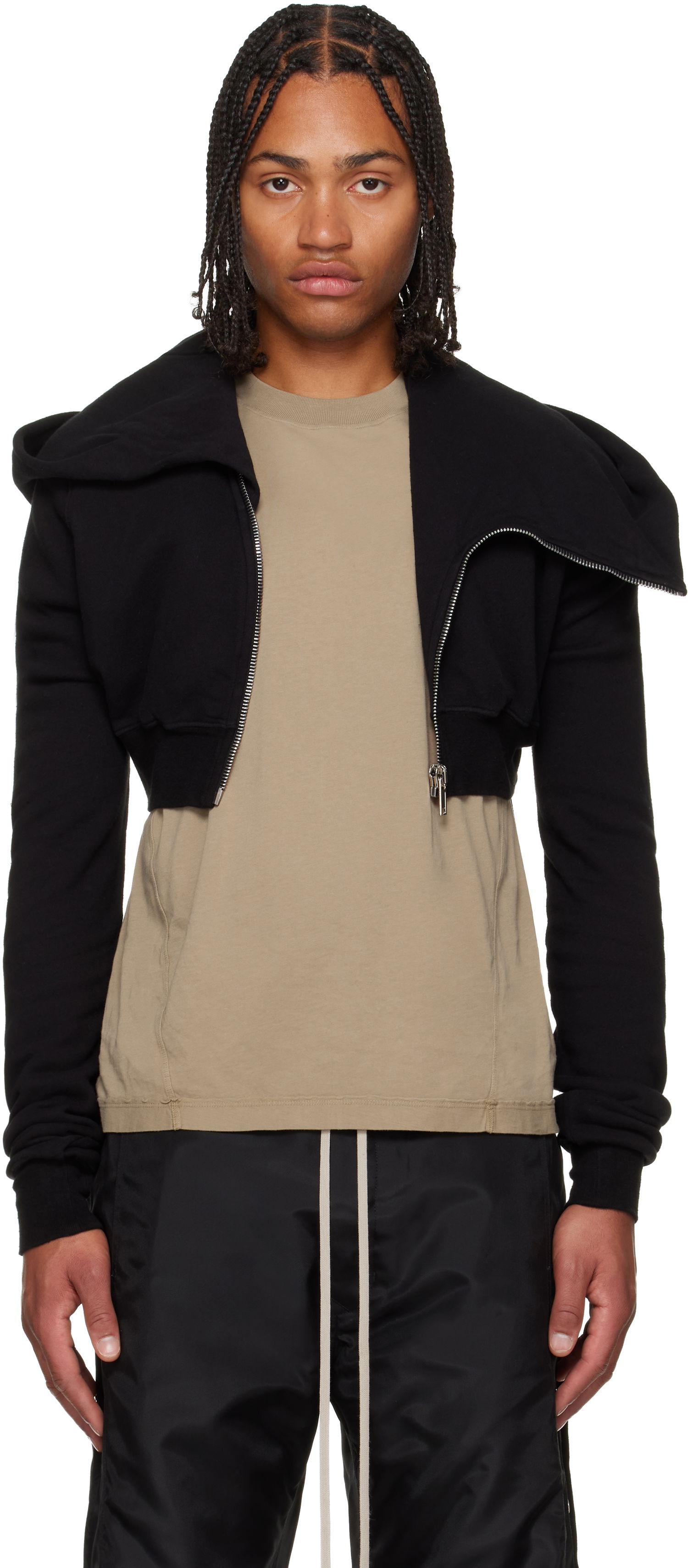 Sweatshirt Rick Owens Concordians Micro Mountain Hoodie Sort | DU02E7284 FSL, 0