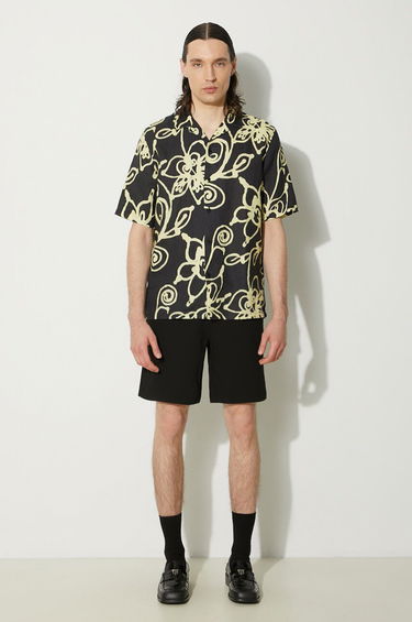 Skjorte Samsoe Samsoe Samsoe Samsoe Regular Fit Floral Print Linen Shirt Sort | M23200085, 1