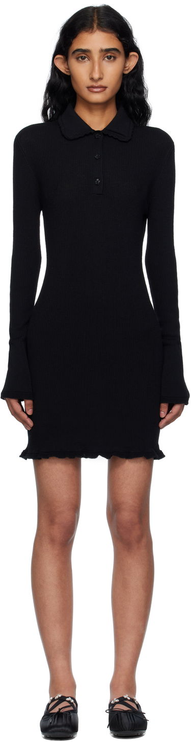 Kjole Cecilie Bahnsen Cecilie Bahnsen Botka Knit Polo Minidress Sort | 2.25KNI57001 BOTKA DRESS, 0