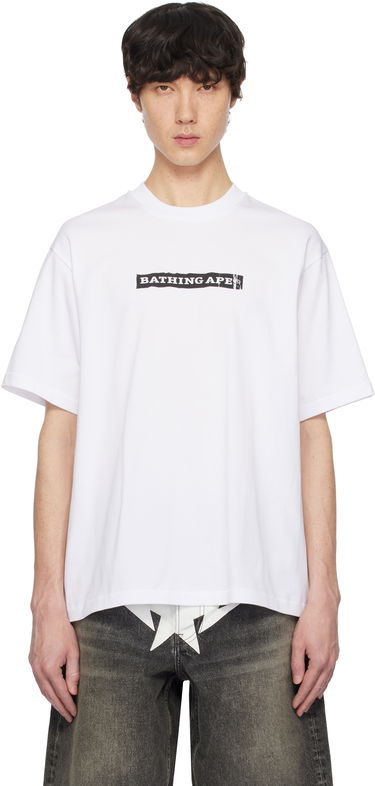 T-shirt BAPE Stencil Logo Relaxed Fit T-Shirt Hvid | 001TEK801332M, 0