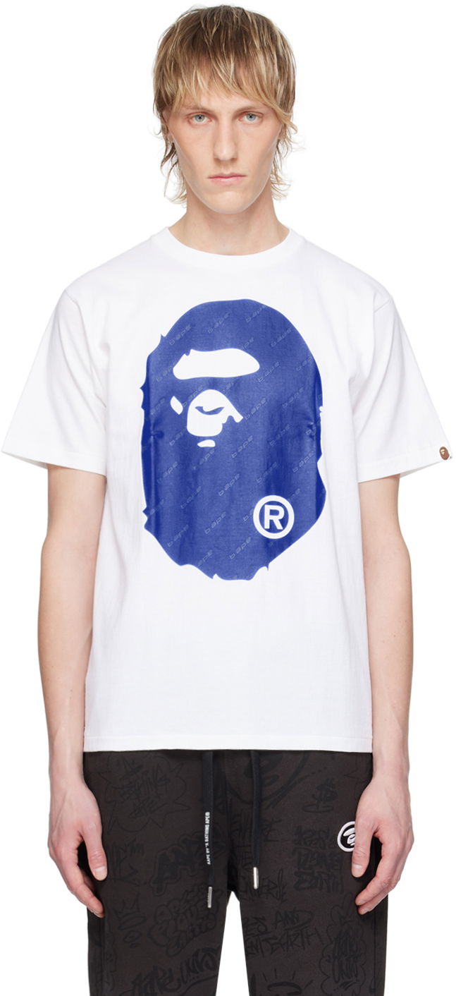 T-shirt BAPE BAPE White Hexagram Big Ape Head T-Shirt Hvid | 001TEK301034M, 0