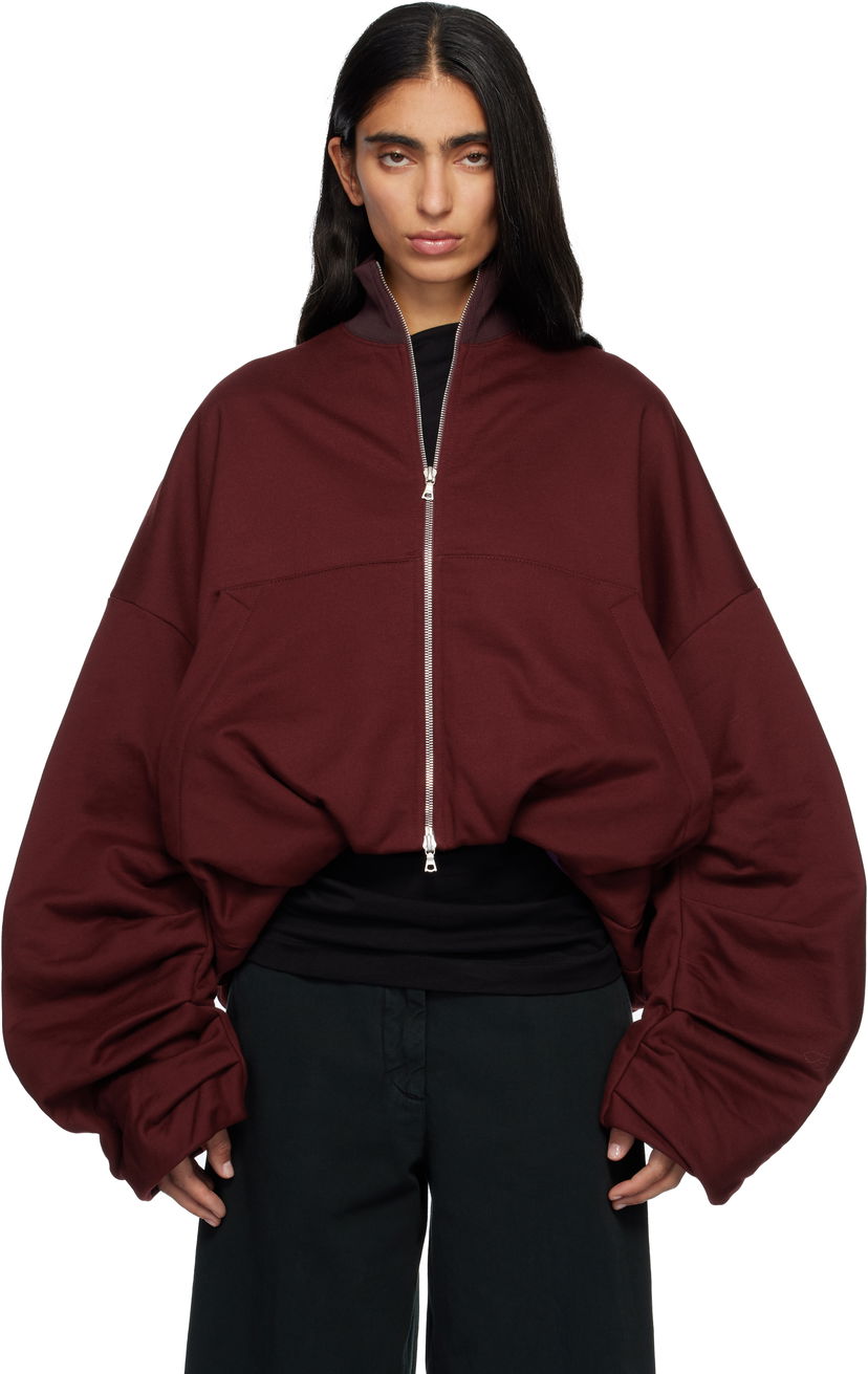 Jakke Dries Van Noten Dries Van Noten Draped Jersey Track Jacket Bourgogne | 252-011129-2611