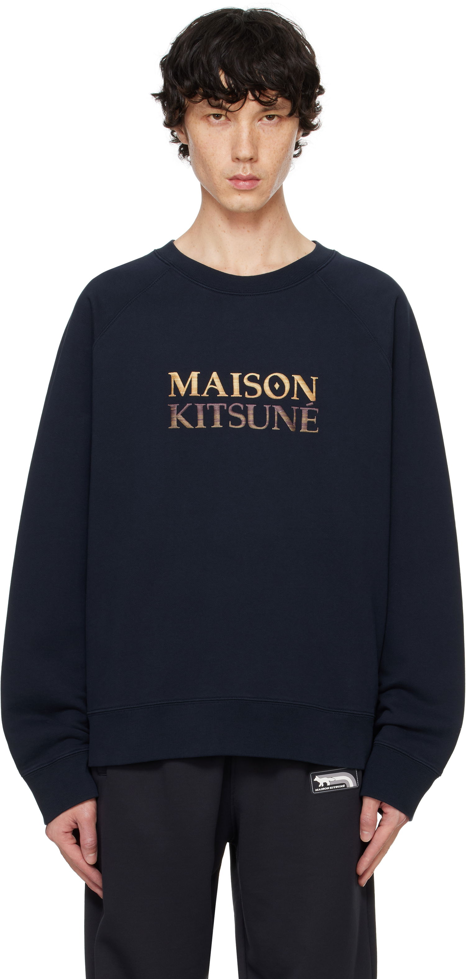 Sweatshirt MAISON KITSUNÉ Gradient Oversize Sweatshirt Mørkeblå | NM00311KM0001, 0