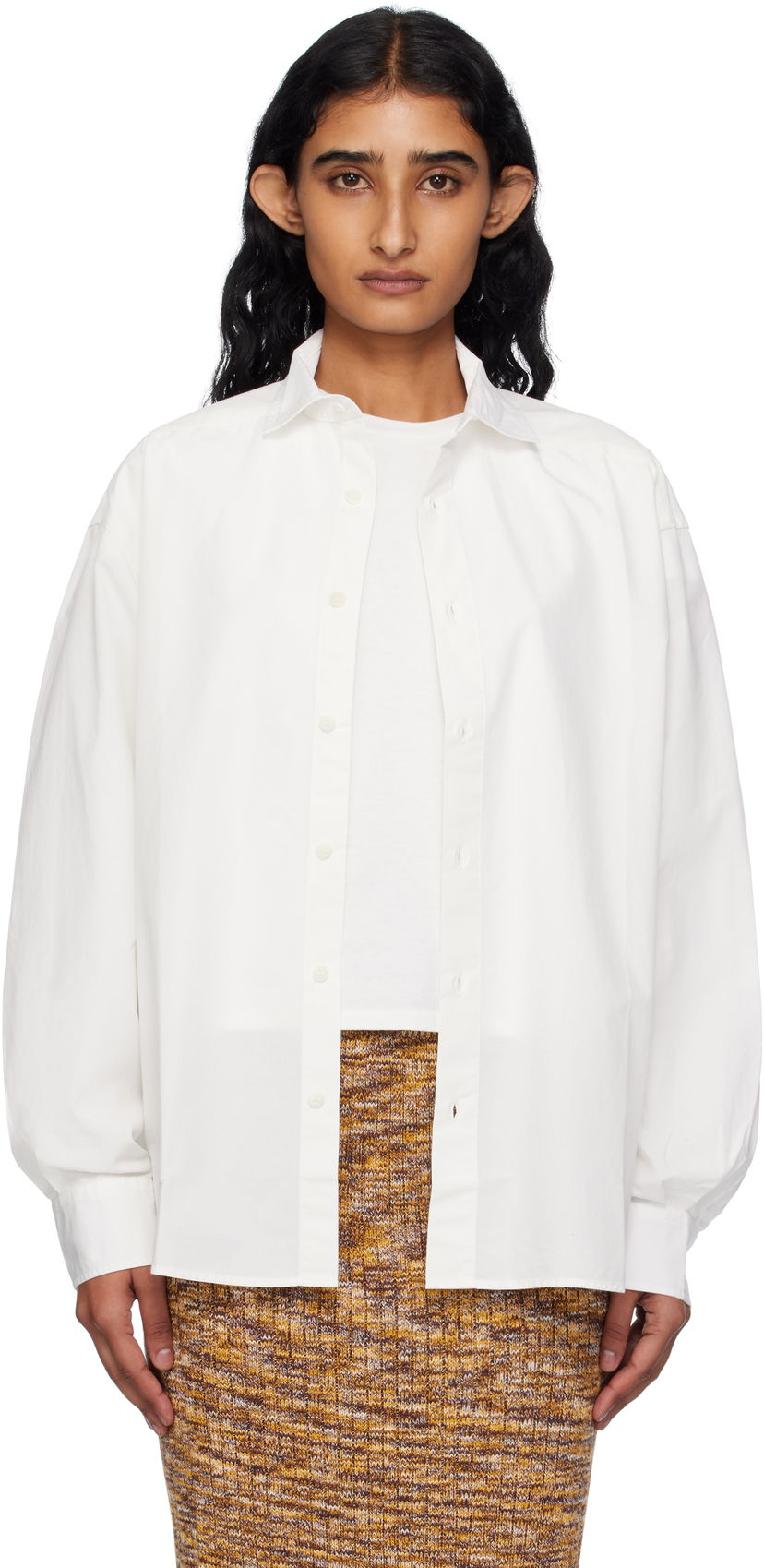 Skjorte Baserange Baserange Claude Button-Down Shirt Hvid | SHCL-PO-000