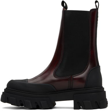 Tøj GANNI GANNI Cleated Mid Chelsea Boots Bourgogne | S2897, 2