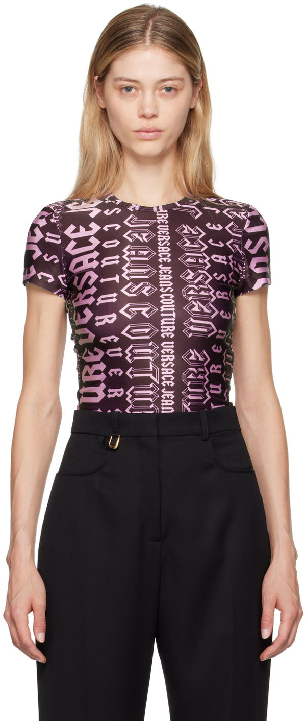 T-shirt Versace Jeans Couture Purple Logomania T-Shirt Lilla | E77HAH6A2_EJS406