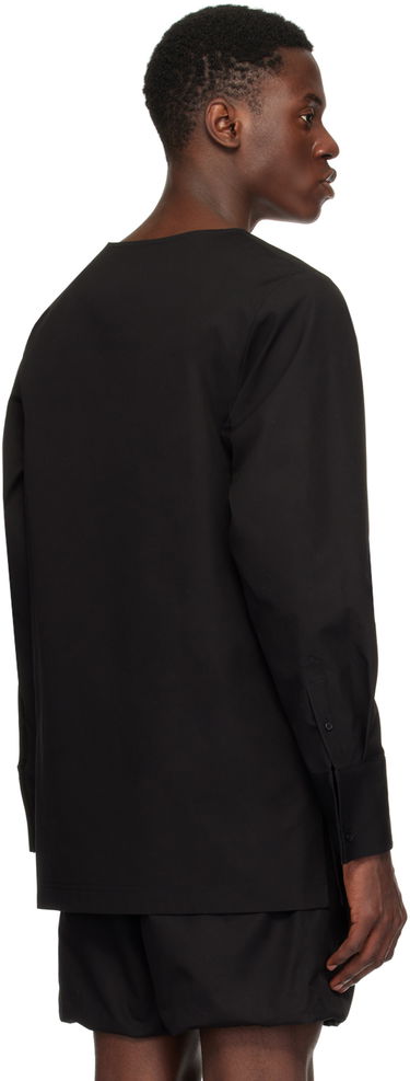 Skjorte We11done Scoop Neck Long Sleeve Shirt Sort | WD-BL1-24-151-M-BK, 2