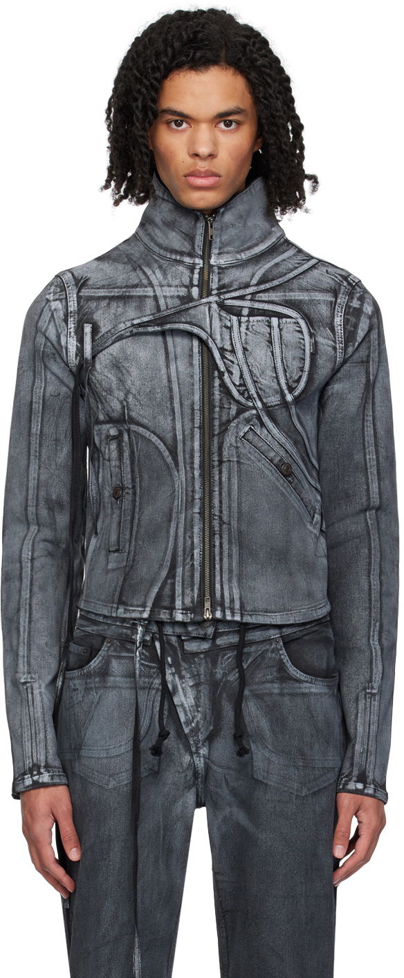 Jakke Ottolinger Ottolinger Fitted Denim Jacket Grå | 1703312, 0