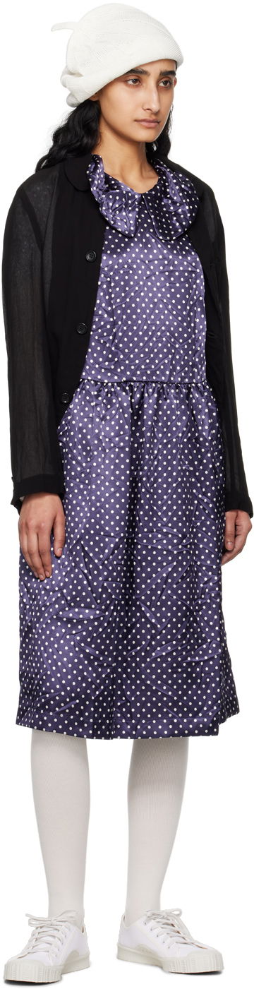 Kjole Comme des Garçons Comme des Garçons Girl Polka Dot Midi Dress Mørkeblå | NM-O010-051, 3