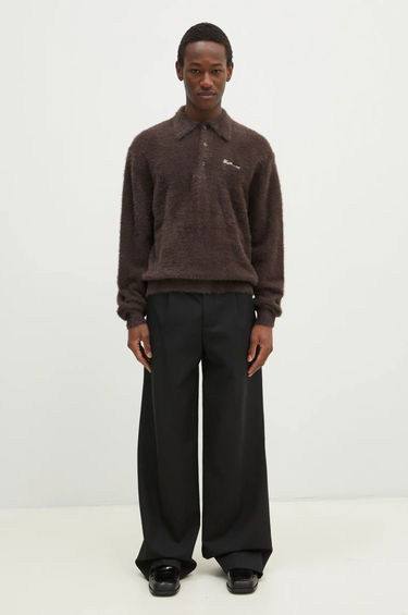 Sweater thisisneverthat thisisneverthat SCT-Logo Shaggy Knit Polo Brun | TN243KKNPK08, 4
