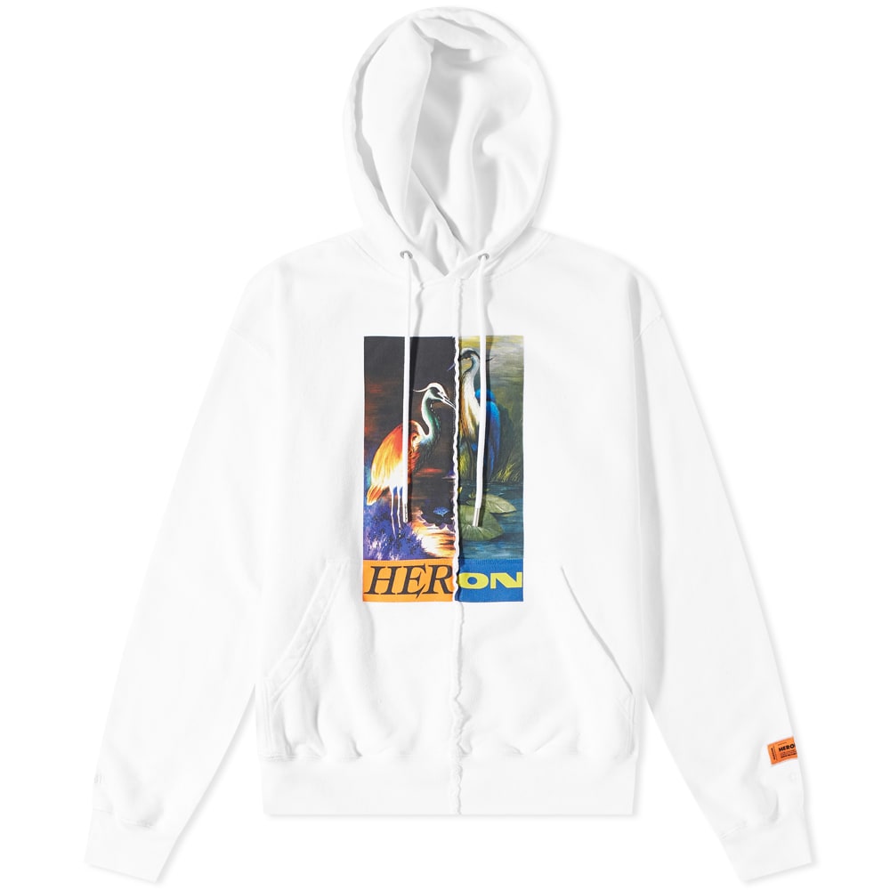 Sweatshirt HERON PRESTON Regular Split Hoodie Hvid | HMBB021F21JER0010122, 0