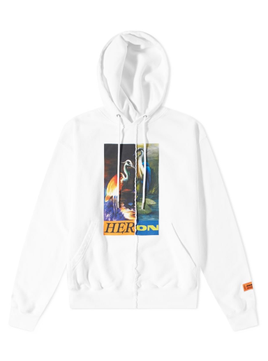 Sweatshirt HERON PRESTON Regular Split Hoodie Hvid | HMBB021F21JER0010122