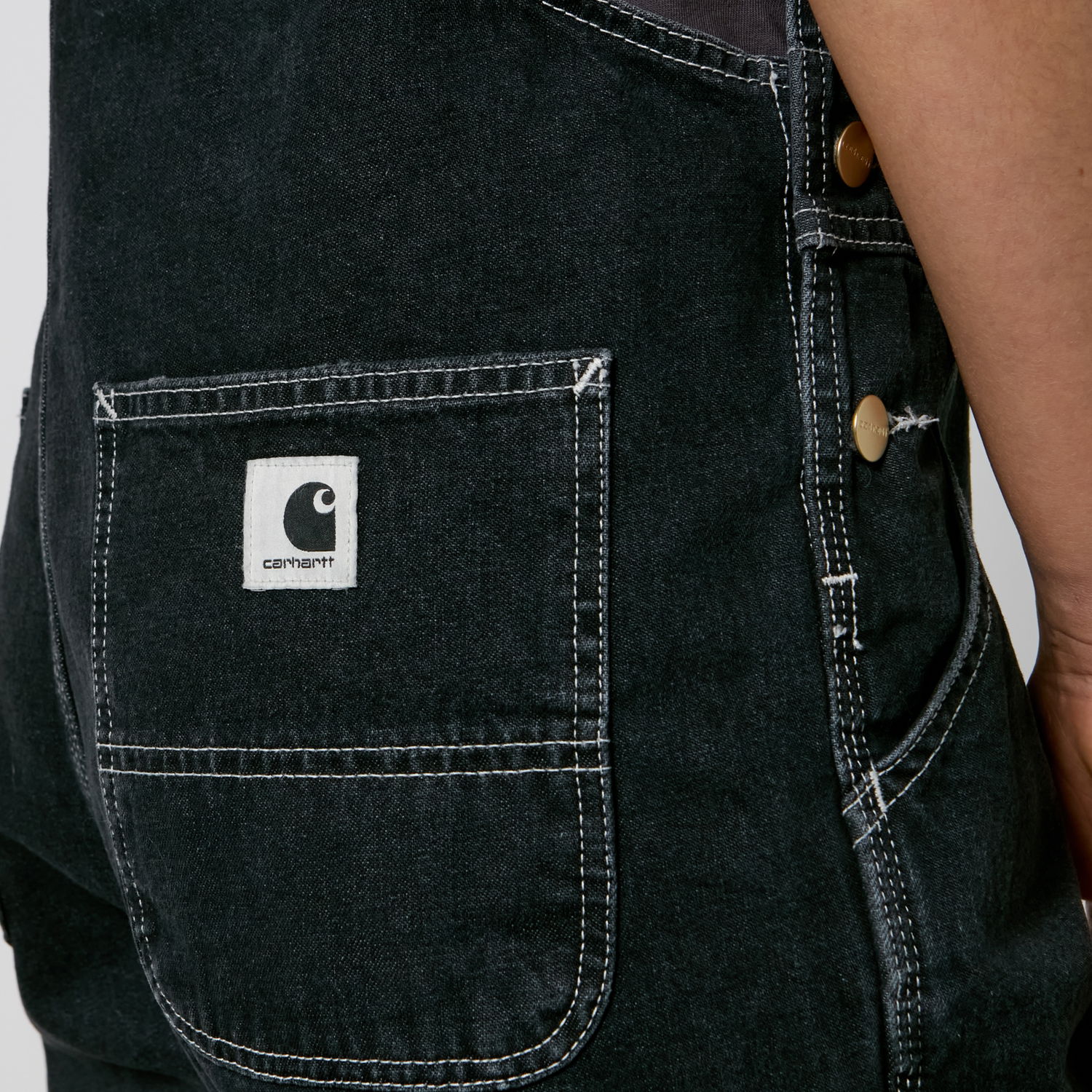 Bukser Carhartt WIP Bib Denim Straight-Leg Dungarees Sort | I033018, 1