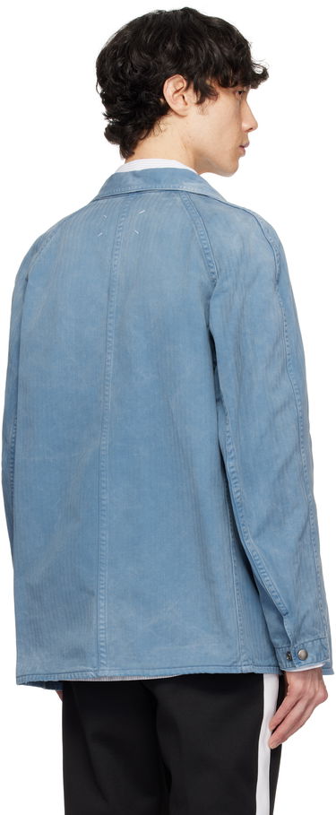 Jakke Maison Margiela Maison Margiela Distressed Caban Denim Jacket Blå | S50AM0635 M30024, 2