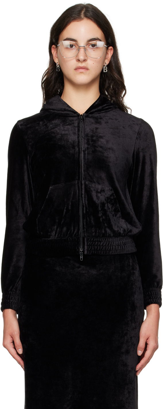 Sweatshirt Balenciaga BB Paris Strass Hoodie Sort | 751792 TOV10, 0