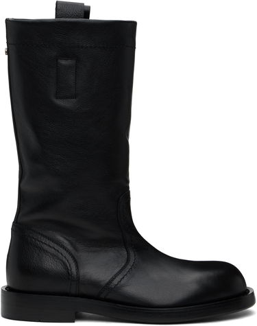 Regnfrakke Ann Demeulemeester Ann Demeulemeester Bente Leather Boots Sort | 2510-M-C32-LT157-099, 0
