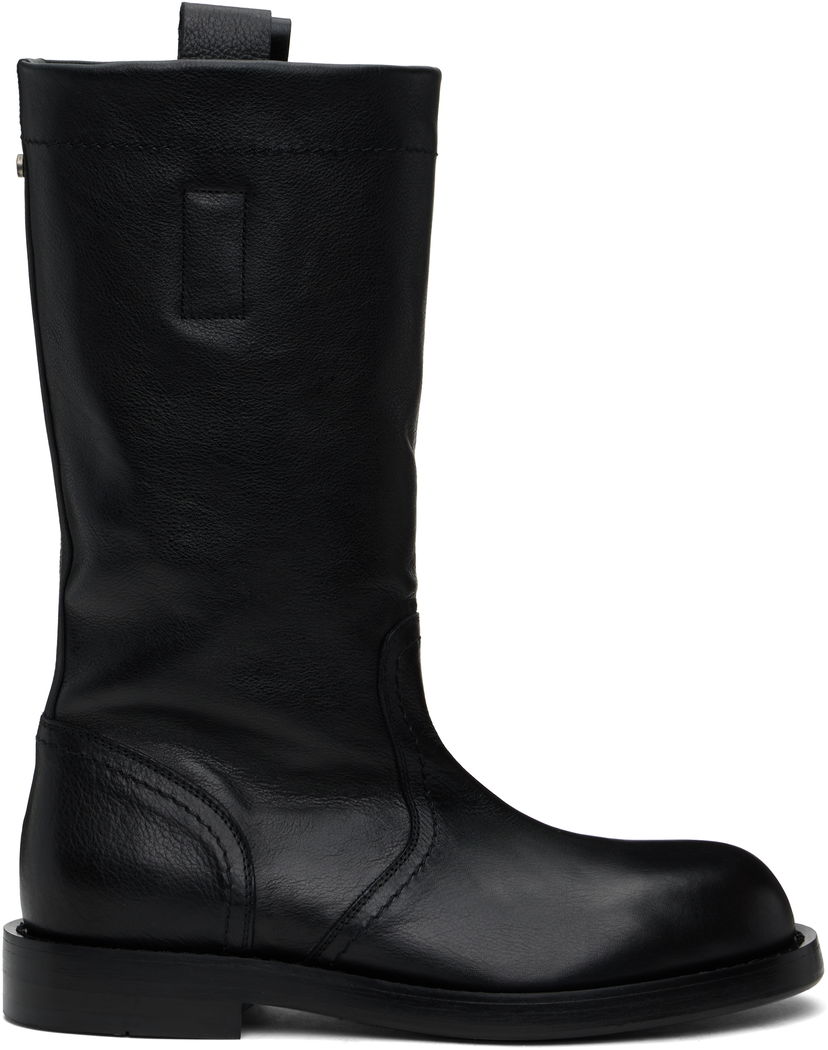 Regnfrakke Ann Demeulemeester Ann Demeulemeester Bente Leather Boots Sort | 2510-M-C32-LT157-099