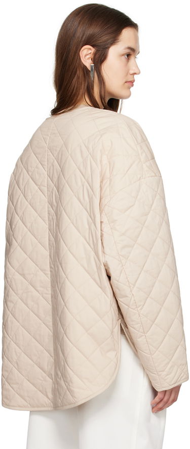 Puffer jakke TOTEME TOTEME Quilted Snap Button Jacket Beige | 241-WRO1116-FB0157, 2