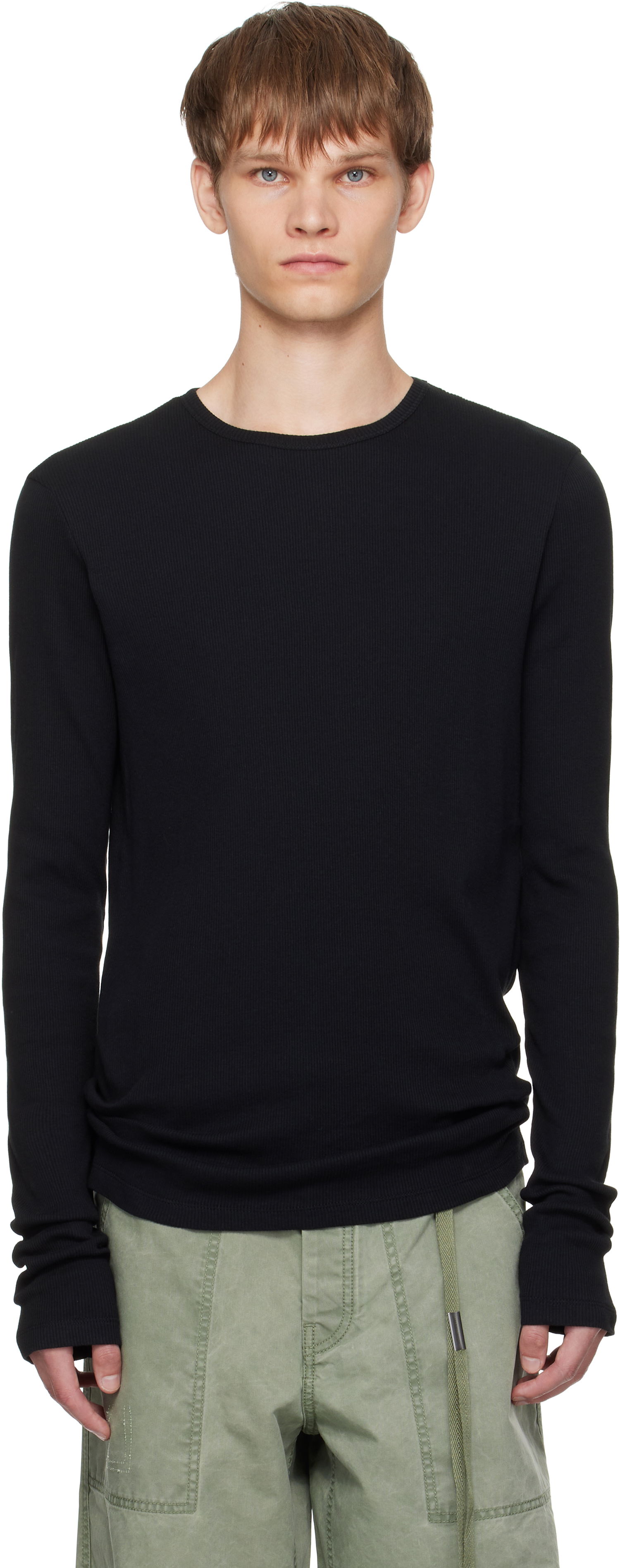 T-shirt Ann Demeulemeester Ann Demeulemeester Greg Thermal Long Sleeve T-Shirt Sort | B0011646-FA659-099, 0