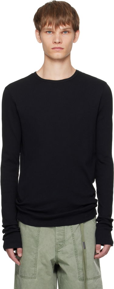 T-shirt Ann Demeulemeester Ann Demeulemeester Greg Thermal Long Sleeve T-Shirt Sort | B0011646-FA659-099, 0
