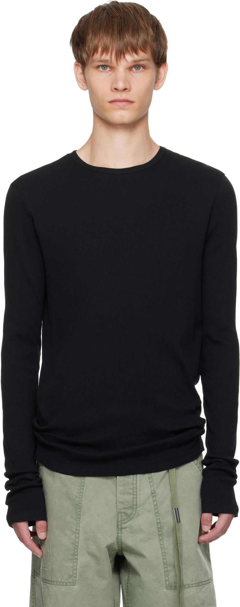 T-shirt Ann Demeulemeester Ann Demeulemeester Greg Thermal Long Sleeve T-Shirt Sort | B0011646-FA659-099