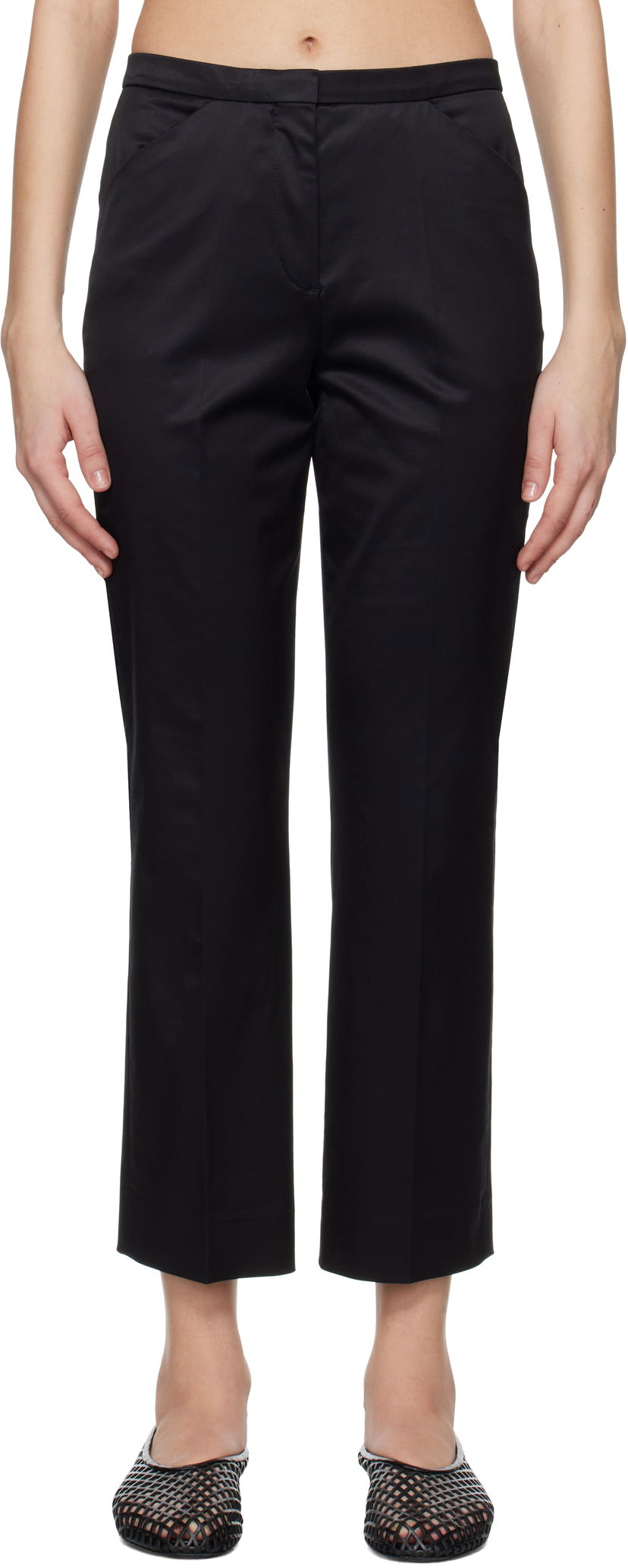 Bukser TOTEME TOTEME Cropped Straight Trousers Sort | 252-WRB0248-FB0391
