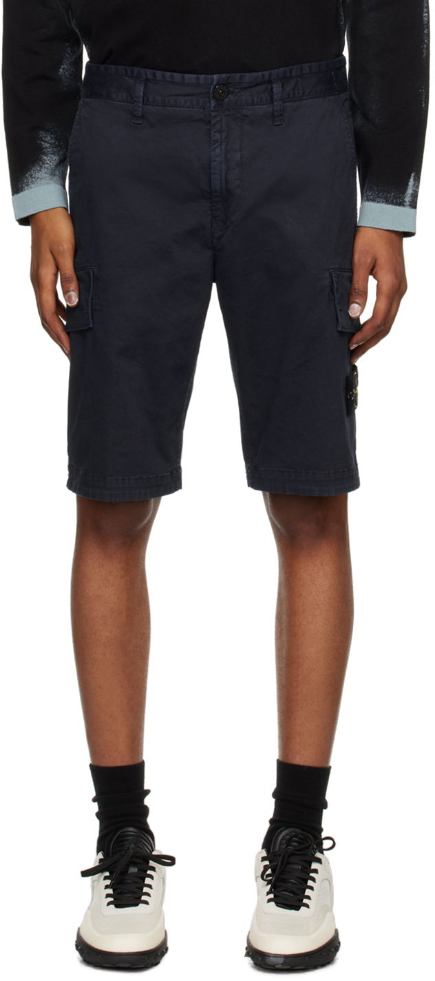 Shorts Stone Island Patch Mørkeblå | 1015L1204, 0