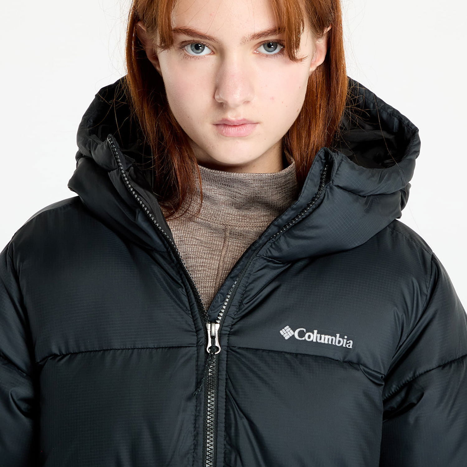 Puffer jakke Columbia Puffect™ II Mid Hooded Jacket Black Sort | 2088471010, 1